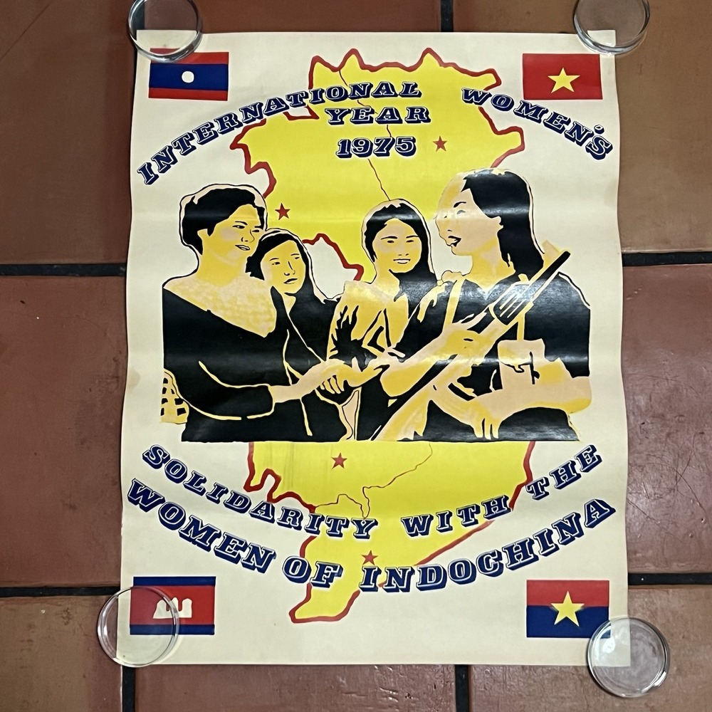 1975 Solidarity Women of Indochina International Womens Year 18x24" RARE